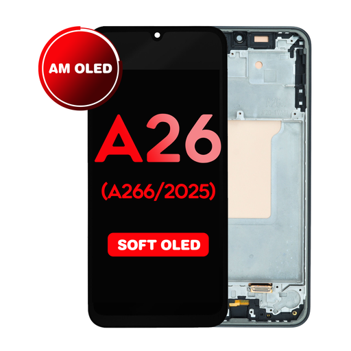 [LCD-A266-WF-HQ-BK] OLED Assembly with Frame For Samsung Galaxy A26 (A266/2025) - Black (Aftermarket - OLED)