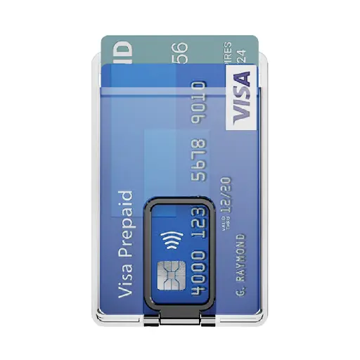 [AC-SCH-MCCH-BK] Magnetic Clear Card Holder with Stand - Metallic Black