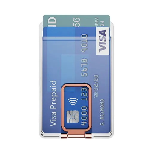 [AC-SCH-MCCH-ROGO] Magnetic Clear Card Holder with Stand - Metallic Rose Gold