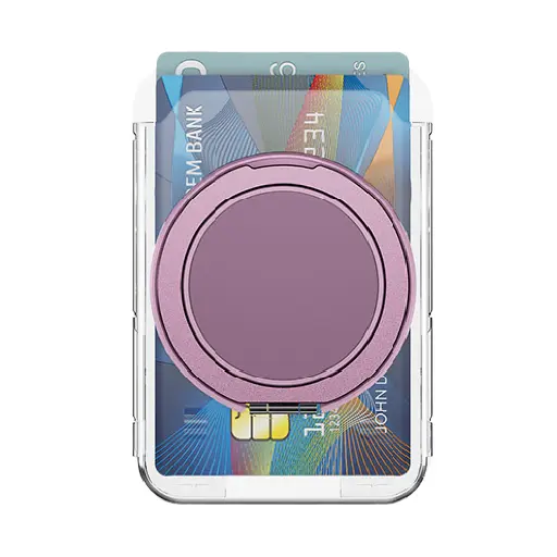 [AC-SCH-CHRS-PN] Magnetic Clear Card Holder with Rotating Stand - Pink