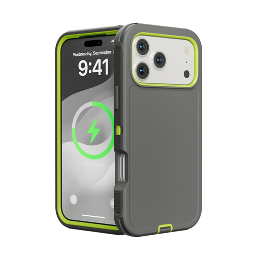 [CS-I17P-OBD-DGYGR] DualPro Protector Case for iPhone 17 Pro - Dark Gray & Green