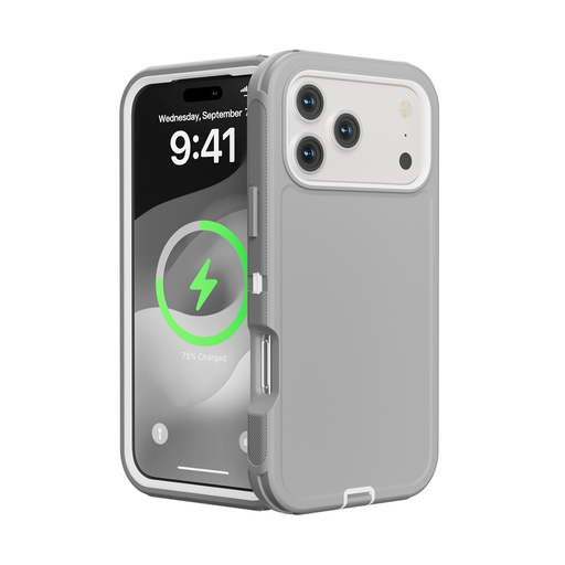 [CS-I17P-OBD-GYWH] DualPro Protector Case for iPhone 17 Pro - Gray & White
