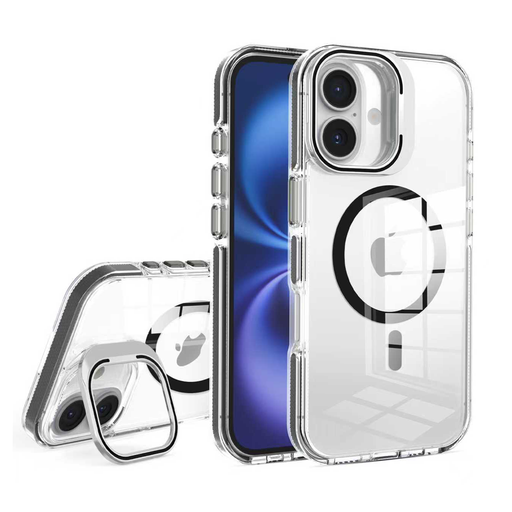 [CS-I17-CCSM-BK] Crystal Camera Stand Case with Magsafe for  iPhone 17 - Black