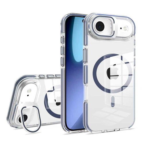 [CS-I17A-CCSM-DBL] Crystal Camera Stand Case with Magsafe for  iPhone Air - Dark Blue