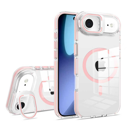 [CS-I17A-CCSM-PN] Crystal Camera Stand Case with Magsafe for  iPhone Air - Pink