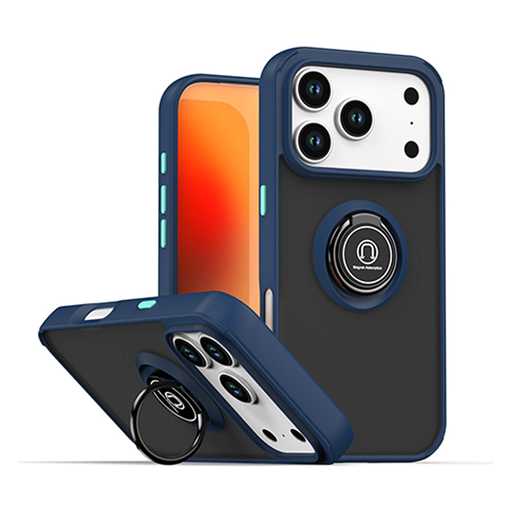 [CS-I17P-MTR-DBL] Matte Ring Case for iPhone 17 Pro - Dark Blue