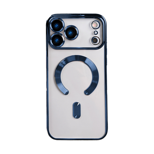 [CS-I17A-MCCC-DBL] Colorful Clear Case with Magsafe for iPhone Air - Dark Blue