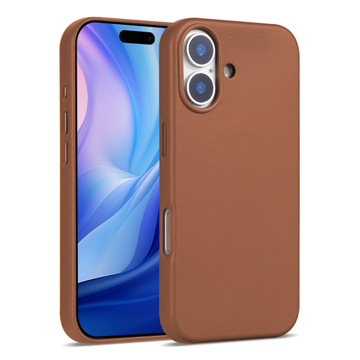 [CS-I17-ALC-BR] Leatherette Case with inner Magsafe for iPhone 17 - Brown