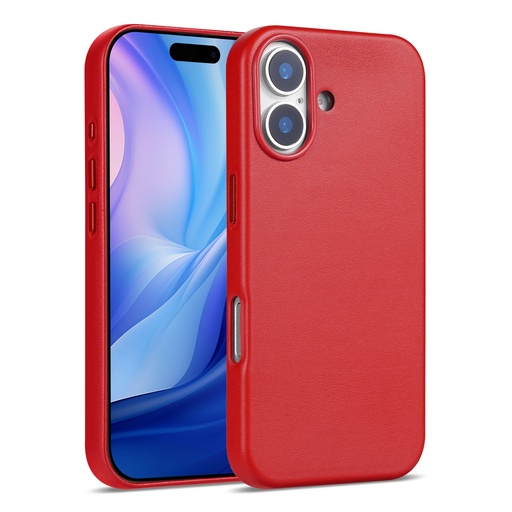 [CS-I17-ALC-RD] Leatherette Case with inner Magsafe for iPhone 17 - Red