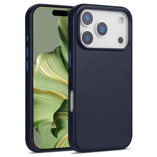 [CS-I17P-ALC-DBL] Leatherette Case with inner Magsafe for iPhone 17 Pro - Dark Blue