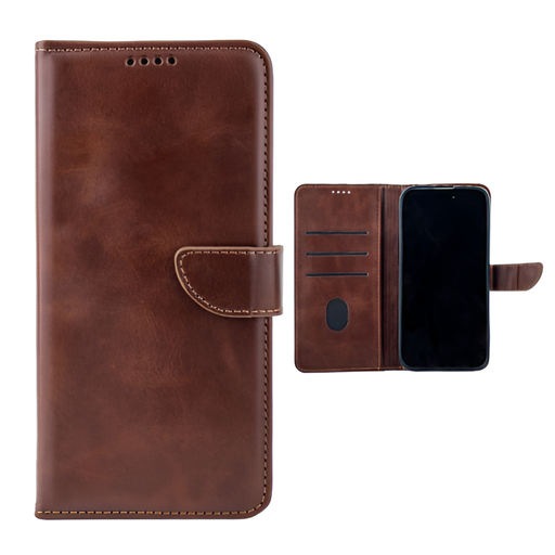 [CS-I17-HSW-BR] Handy Stylish Wallet Case for iPhone 17 - Brown