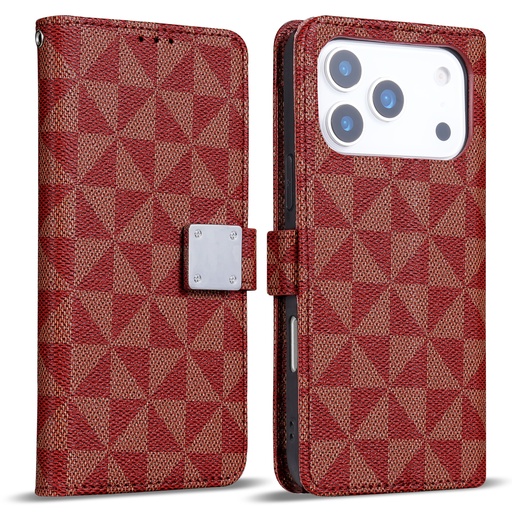 [CS-I17P-TWC-RD] Triangle Wallet Case for iPhone 17 Pro - Red
