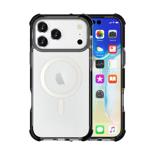 [CS-I17A-MHEC-BK] Hard Elastic Clear Case with Magsafe for iPhone Air - Black