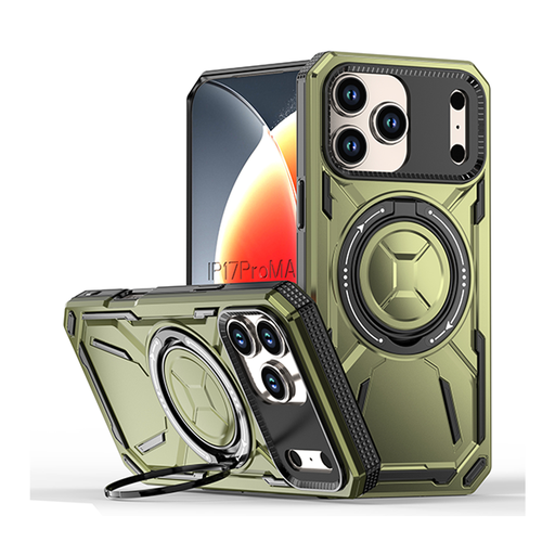 [CS-I17P-ARSC-AGR] Armor Rotate Stand Case with Magsafe for iPhone 17 Pro - Army Green