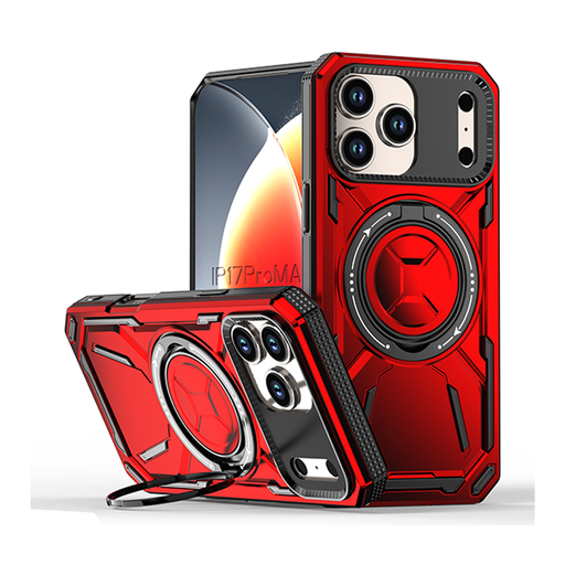 [CS-I17P-ARSC-RD] Armor Rotate Stand Case with Magsafe for iPhone 17 Pro - Red