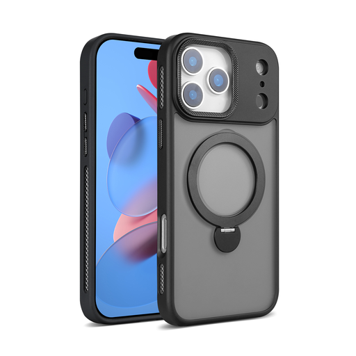 [CS-I17PM-RSC-BK] Rotating Stand Case with Magsafe for iPhone 17 Pro Max - Black