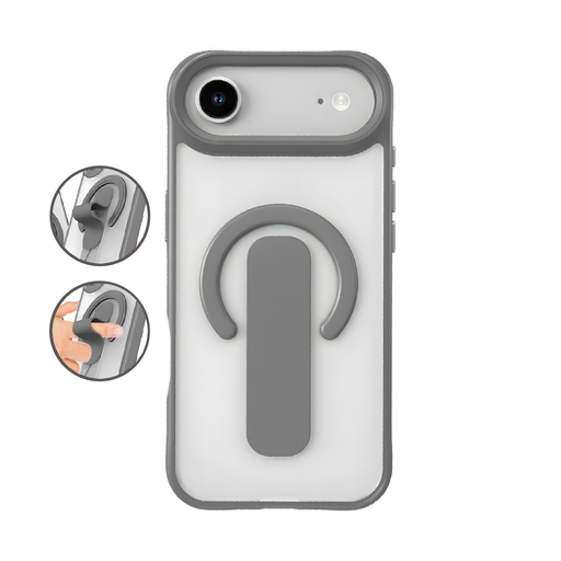 [CS-I17A-SMH-GY]  Sophisticated Matte Stand Holder Case with Magsafe for iPhone Air - Gray