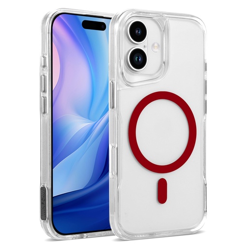 [CS-I17-CMCC-RD] Colored Magsafe Clear Case for iPhone 17 - Red