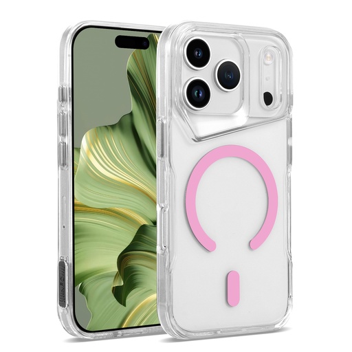 [CS-I17P-CMCC-PN] Colored Magsafe Clear Case for iPhone 17 Pro - Pink