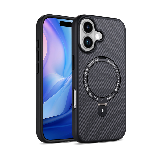 [CS-I17-CRBS-BK] Carbon Stand  Case with Magsafe for iPhone 17 - Black