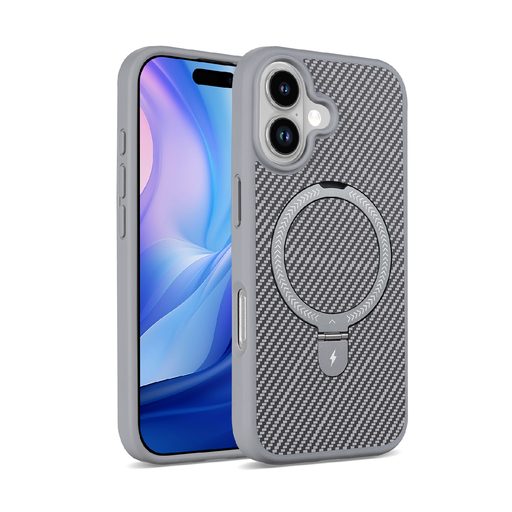 [CS-I17-CRBS-GY] Carbon Stand  Case with Magsafe for iPhone 17 - Gray