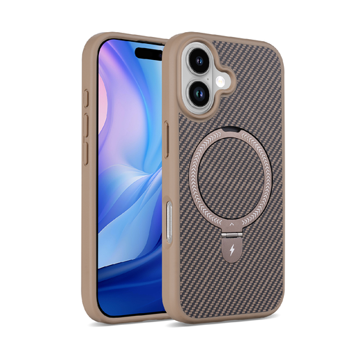 [CS-I17-CRBS-GO] Carbon Stand  Case with Magsafe for iPhone 17 - Gold