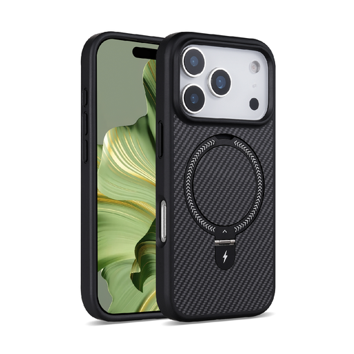 [CS-I17P-CRBS-BK] Carbon Stand  Case with Magsafe for iPhone 17 Pro - Black