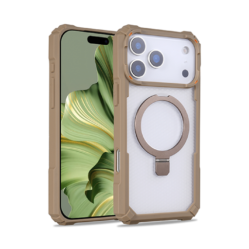 [CS-I17P-RUG-GO] Rugged Stand Case for iPhone 17 Pro - Gold