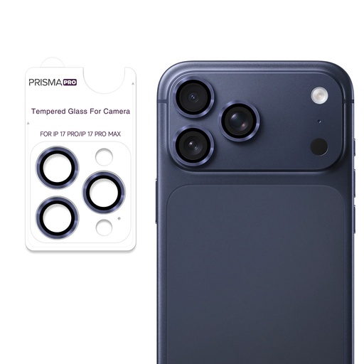 [PP-I17PM-RCL-DBL] Prisma Pro Shield - Ring Camera Lens w/HD Tempered Glass for iPhone 17 Pro / 17 Pro Max (Dark Blue)