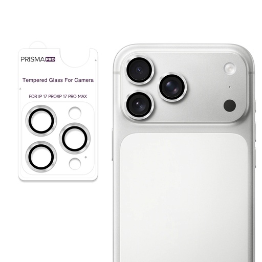 [PP-I17PM-RCL-SI] Prisma Pro Shield - Ring Camera Lens w/HD Tempered Glass for iPhone 17 Pro / 17 Pro Max (Silver)