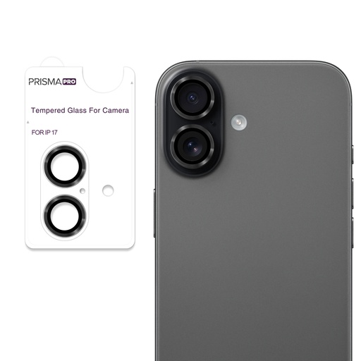 [PP-I17-RCL-BK] Prisma Pro Shield - Ring Camera Lens w/HD Tempered Glass for iPhone 17 (Black)