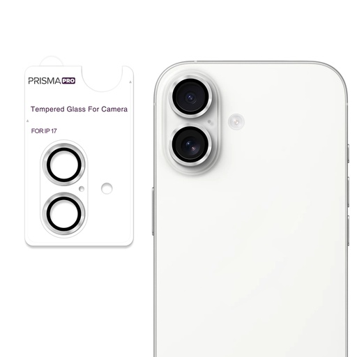 [PP-I17-RCL-SI] Prisma Pro Shield - Ring Camera Lens w/HD Tempered Glass for iPhone 17 (Silver)