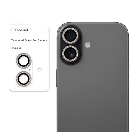 [PP-I17-DCL-GO] Prisma Pro Shield - Diamond Camera Lens w/HD Tempered Glass for iPhone 17 (Gold)