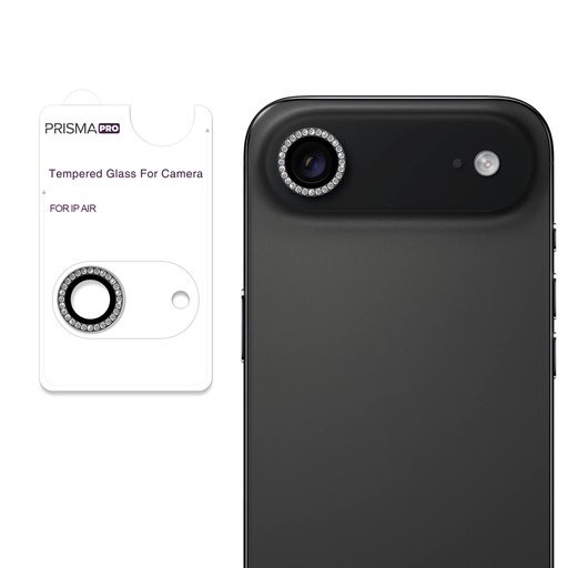[PP-I17A-DCL-BK] Prisma Pro Shield - Diamond Camera Lens w/HD Tempered Glass for iPhone 17 Air (Black)