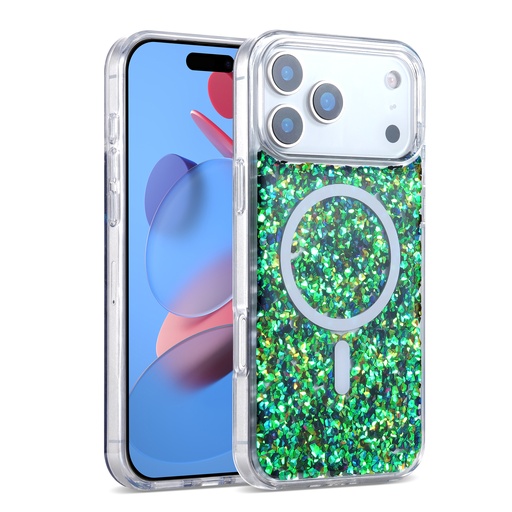 [CS-I17P-MGL-GR] Magsafe Glitter Case for iPhone 17 Pro - Green