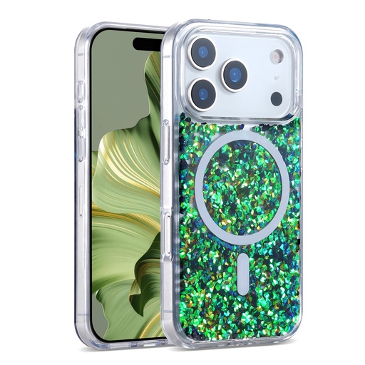 [CS-I17PM-MGL-GR] Magsafe Glitter Case for iPhone 17 Pro Max - Green