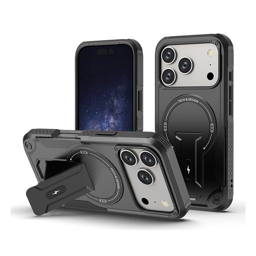 [CS-I17P-SSCM-BK] Shockproof Stand Case with Magsafe for iPhone 17 Pro - Black