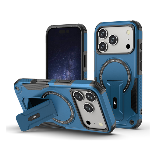 [CS-I17P-SSCM-BL] Shockproof Stand Case with Magsafe for iPhone 17 Pro - Blue