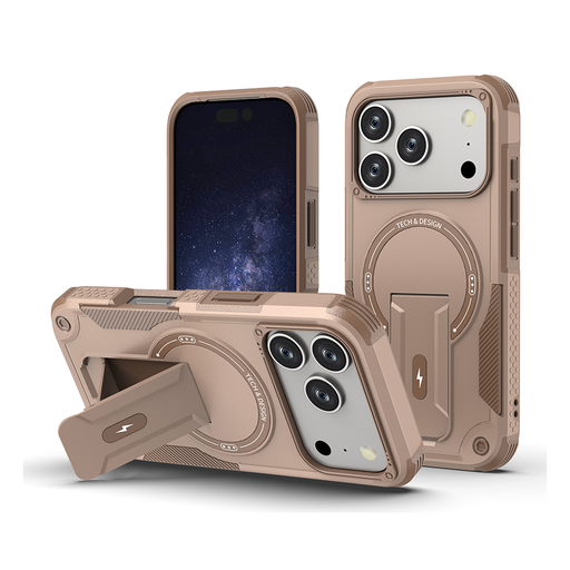 [CS-I17P-SSCM-DST] Shockproof Stand Case with Magsafe for iPhone 17 Pro - Desert