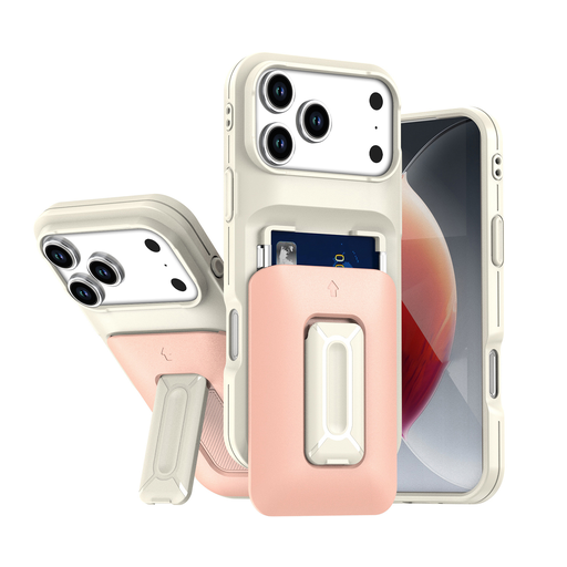 [CS-I17A-CHC-WHPN] Card Holder Case for iPhone Air - White & Pink