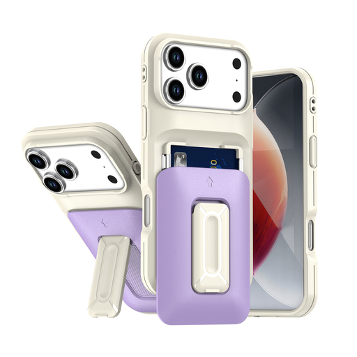 [CS-I17A-CHC-WHPU] Card Holder Case for iPhone Air - White & Purple