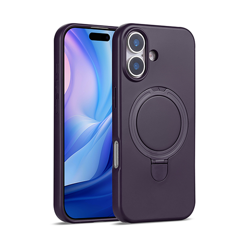 [CS-I17-PSCM-DPL] Premium Silicone Stand Case with Magsafe for iPhone 17 - Dark Purple