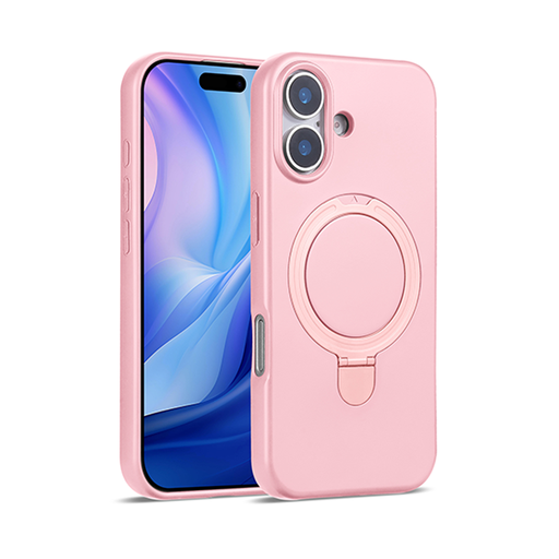 [CS-I17-PSCM-PN] Premium Silicone Stand Case with Magsafe for iPhone 17 - Pink