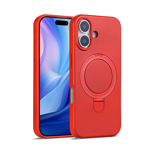 [CS-I17-PSCM-RD] Premium Silicone Stand Case with Magsafe for iPhone 17 - Red