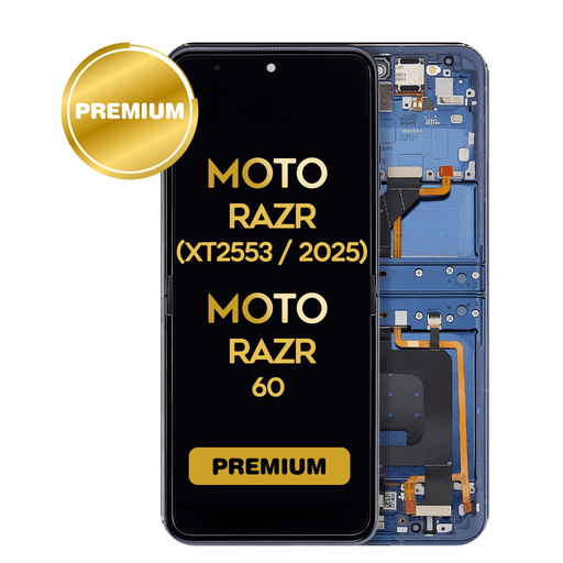 [LCD-XT2553-WF-DBL] OLED Assembly With Frame For Motorola Razr 2025 / Razr 60 (XT2553 / 2025) (Premium) (Gibraltar Sea)