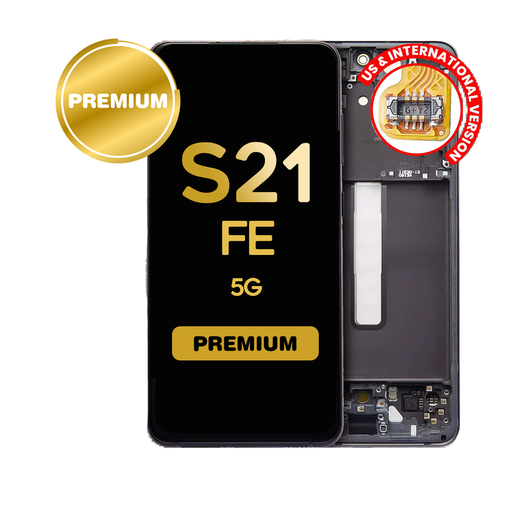 [LCD-S21FE-WF-GP] OLED Assembly for Samsung Galaxy S21 FE 5G (G990) with Frame  (US & International Version) (Premium) (Graphite)