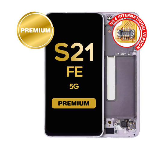 [LCD-S21FE-WF-LV] OLED Assembly for Samsung Galaxy S21 FE 5G (G990) with Frame (US & International Version) (Premium) (Lavender)