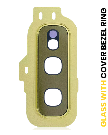[SP-S10E-BCLWCBR-GO] Back Camera Lens With Cover Bezel Ring For Samsung Galaxy S10E (Gold) (Premium)