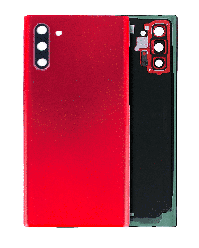 [SP-N10-BCVGWCL-NO-RD] Back Cover Glass With Camera Lens For Samsung Galaxy Note 10 (No Logo) (Aura Red)