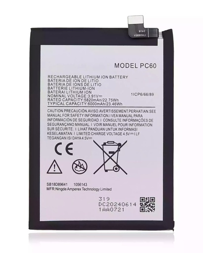 [BAT-XT2431-PC60] Battery For Motorola Moto G54 (XT2343 / 2023) / Moto G54 Power (XT2343-5 / 2023) / Moto G64 5G (XT2431 / 2024) (PC60) (Ground Shipping Only)